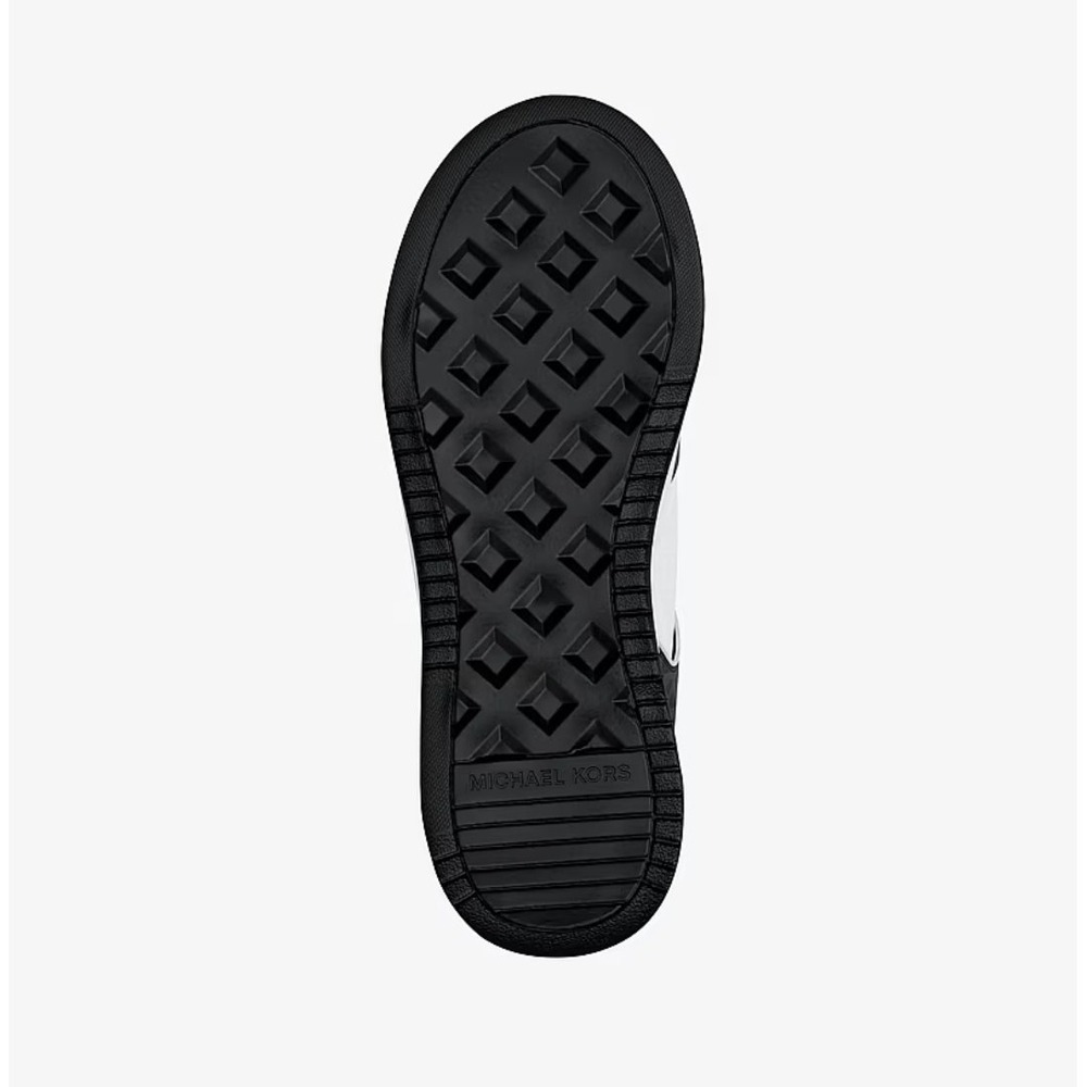 Michael Kors Lexi Women's 10 M Black Sneaker Mixed-Media MK Monogram New In Box - Picture 8 of 10